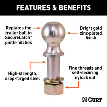 Load image into Gallery viewer, Curt Replacement SecureLatch 2-5/16in Pintle Ball (14000lbs 1-1/4in Shank)