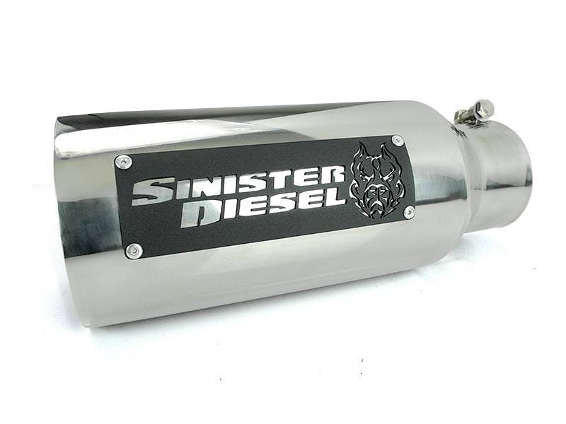 Sinister Diesel Polished 304 Stainless Steel 15in Long Dual Wall Exhaust Tip (4in to 6in)