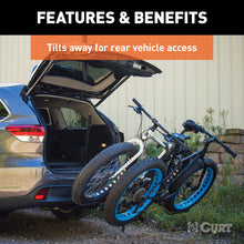 Load image into Gallery viewer, Curt Tray-Style Hitch-Mounted Bike Rack (2 Bikes 1-1/4in or 2in Shank)