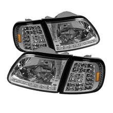 Load image into Gallery viewer, xTune Ford F150 97-03 Crystal Headlights w/ Clear LED Corners Chrome HD-ON-FF15097-LED-SET-C