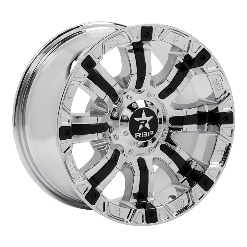 RBP 94R 18x9.0 8x170 BP / 5 BS 0mm Offset 129mm CB (Hub Centric) Chrome w/Black Inserts Wheel