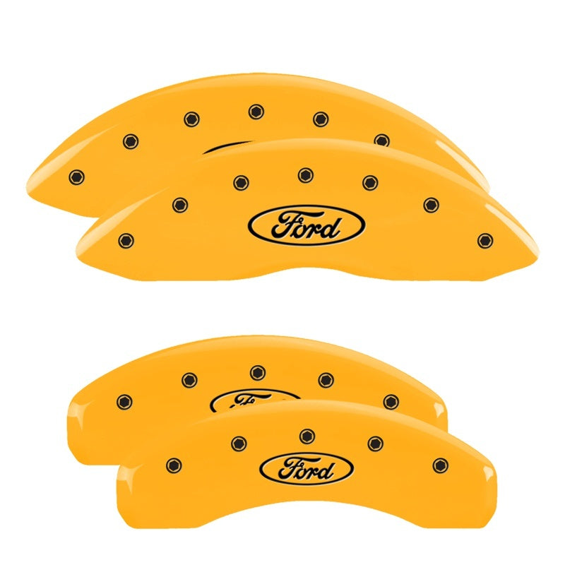 MGP 4 Caliper Covers Engraved F & R Oval Logo/Ford Yellow Finish Black Char 2005 Ford Excursion