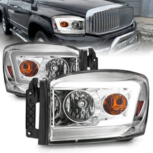 Load image into Gallery viewer, ANZO 06-09 Dodge RAM 1500/2500/3500 Headlights Chrome Housing/Clear Lens (w/ Light Bars)