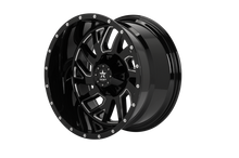 Load image into Gallery viewer, RBP 65R Glock 22x12 8x170 BP / 4.75 BS / -44mm Offset 125mm CB Gloss Black w/Machined Grooves Wheel