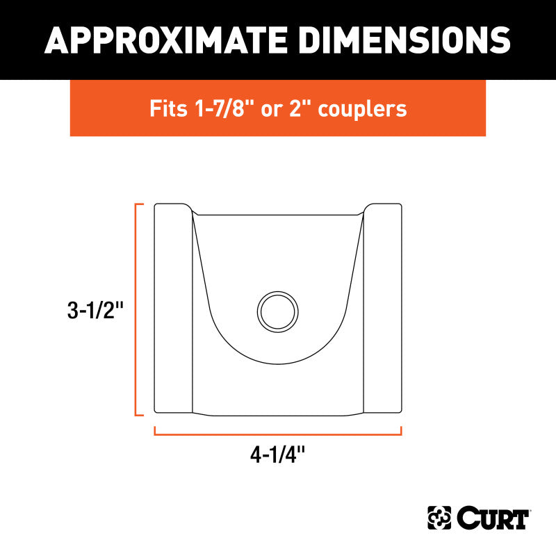 Curt Trailer Coupler Lock for 1-7/8in or 2in Flat Lip Couplers (Grey Aluminum)