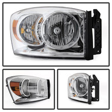 Load image into Gallery viewer, xTune Dodge Ram 1500 06-08 / Ram 2500/3500 06-09 Amber Crystal Headlights Chrome HD-JH-DR06-AM-C
