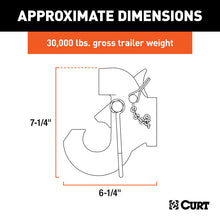 Load image into Gallery viewer, Curt SecureLatch Pintle Hook (24000lbs 2-1/2in / 3in Lunette)