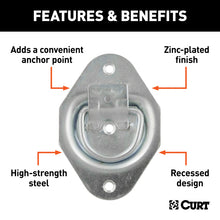 Load image into Gallery viewer, Curt 1-3/8in x 1-7/8in Recessed Tie-Down Ring (1200lbs Clear Zinc)