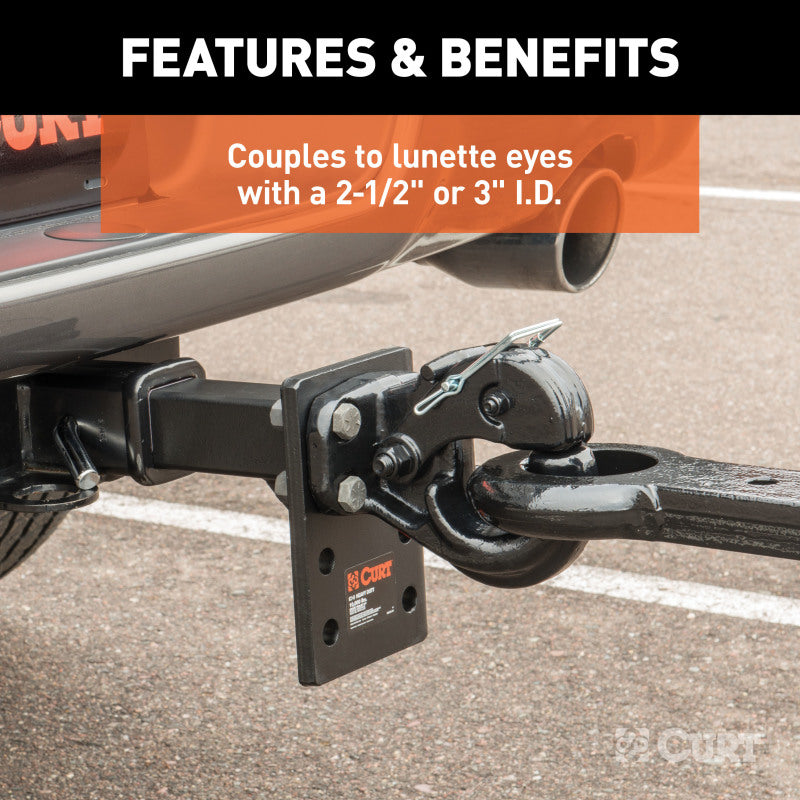 Curt Pintle Hook (60000lbs 2-1/2in or 3in Lunette Eyes)