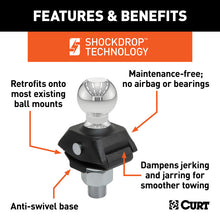 Load image into Gallery viewer, Curt RockerBall 2in Cushion Hitch Trailer Ball (1in Shank 7500lbs)