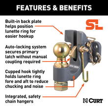 Load image into Gallery viewer, Curt SecureLatch Ball &amp; Pintle Hitch Combination (2-5/16in Ball 20000lbs)