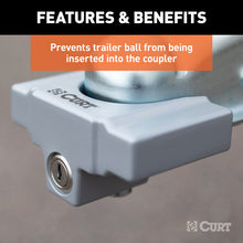 Load image into Gallery viewer, Curt Trailer Coupler Lock for 1-7/8in or 2in Flat Lip Couplers (Grey Aluminum)