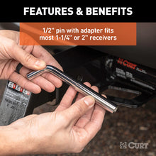 Load image into Gallery viewer, Curt 1/2in Hitch Lock w/5/8in Adapter (1-1/4in or 2in Receiver Deadbolt Chrome)