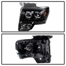 Load image into Gallery viewer, xTune Ford F150 09-14 Projector Headlights Halogen Model Only LED Halo Black PRO-JH-FF15009-CFB-BK