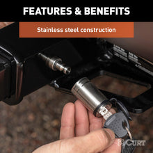 Load image into Gallery viewer, Curt 5/8in Hitch Lock (2in Receiver Barbell Stainless)
