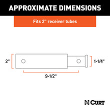 Load image into Gallery viewer, Curt Receiver Tube Adapter (2in to 1-1/4in Shank 3500lbs GTW 9-1/2in Length)
