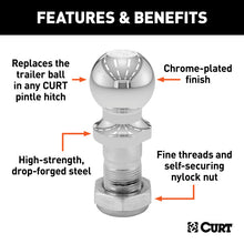 Load image into Gallery viewer, Curt Replacement 2in Pintle Ball (10000lbs 1-1/4in Shank)