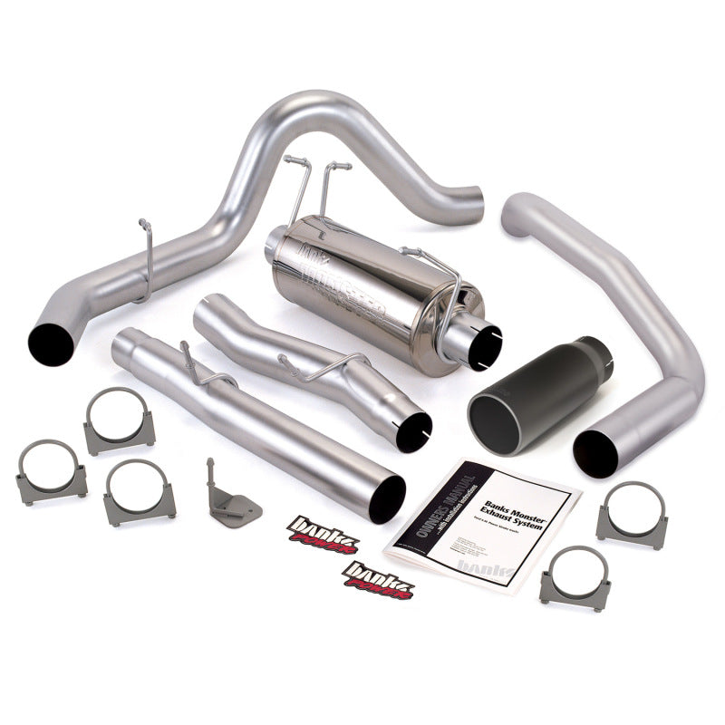 Banks Power 03-06 Ford 6.0 F4-550 CC 176 in Monster Exhaust System - SS Single Exhaust w/ Black Tip