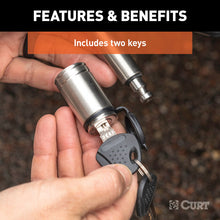 Load image into Gallery viewer, Curt 5/8in Hitch Lock (2in Receiver Barbell Stainless)