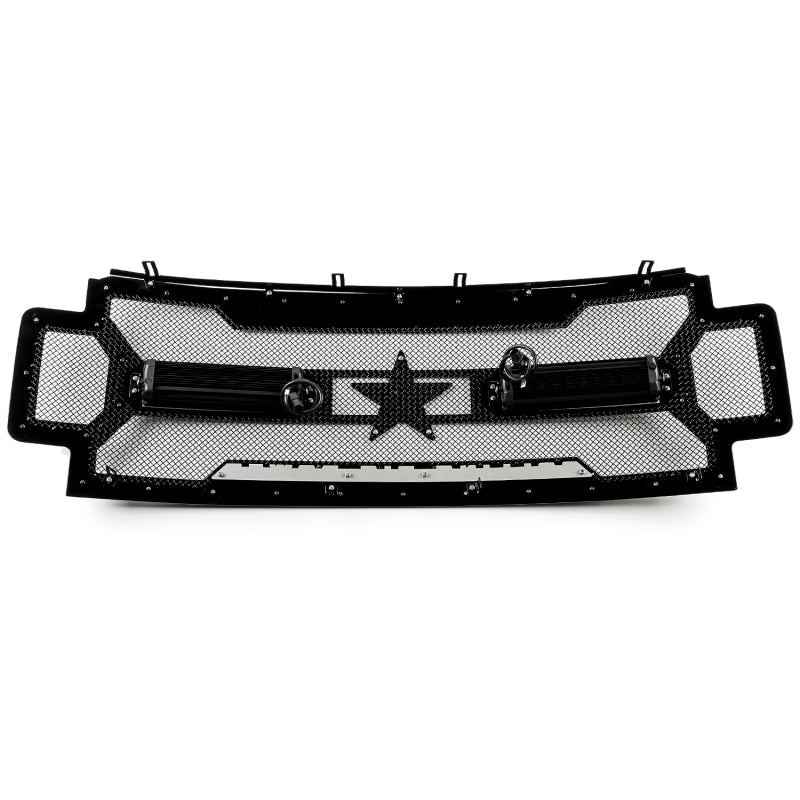 RBP RX-3 Midnight Edition Black LED Bar Grille (Studded) 17 Ford Spr Duty F250/F350 w/o Front Camera