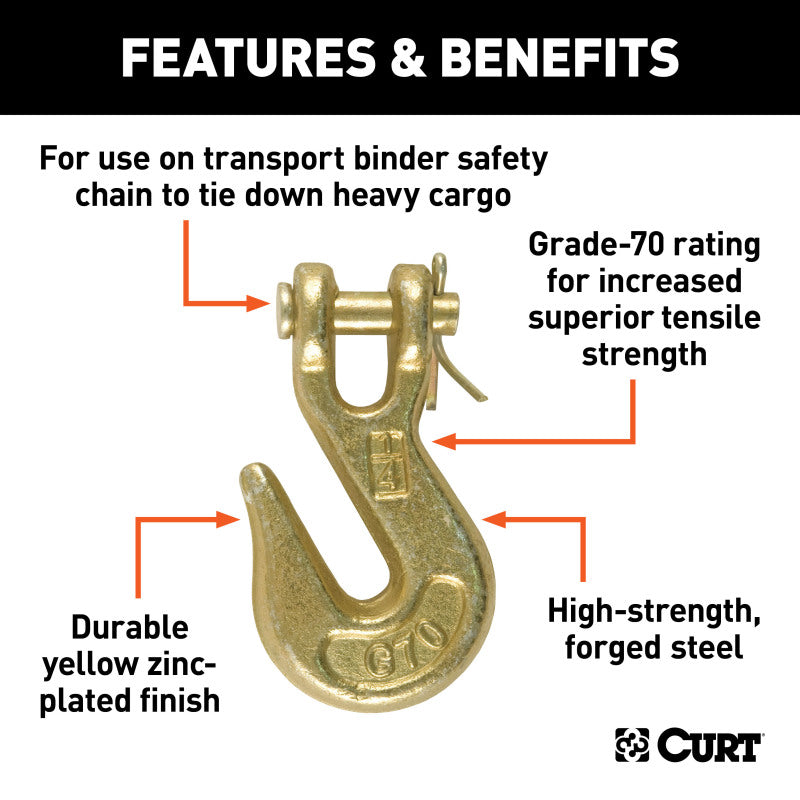 Curt 1/4in Clevis Grab Hook (3150lbs)