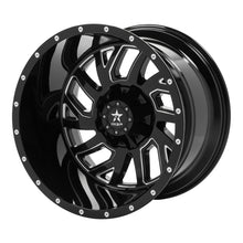 Load image into Gallery viewer, RBP 65R Glock 22x14 5x127 BP / 4.5 BS / -76mm Offset 78mm CB Gloss Black w/Machined Grooves Wheel