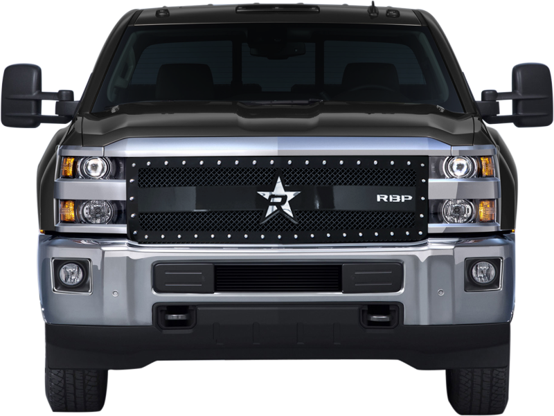 RBP RX-3 Series Studded Frame 1pc. Grille 15-17 Chevrolet Silverado HD 1500 - Black