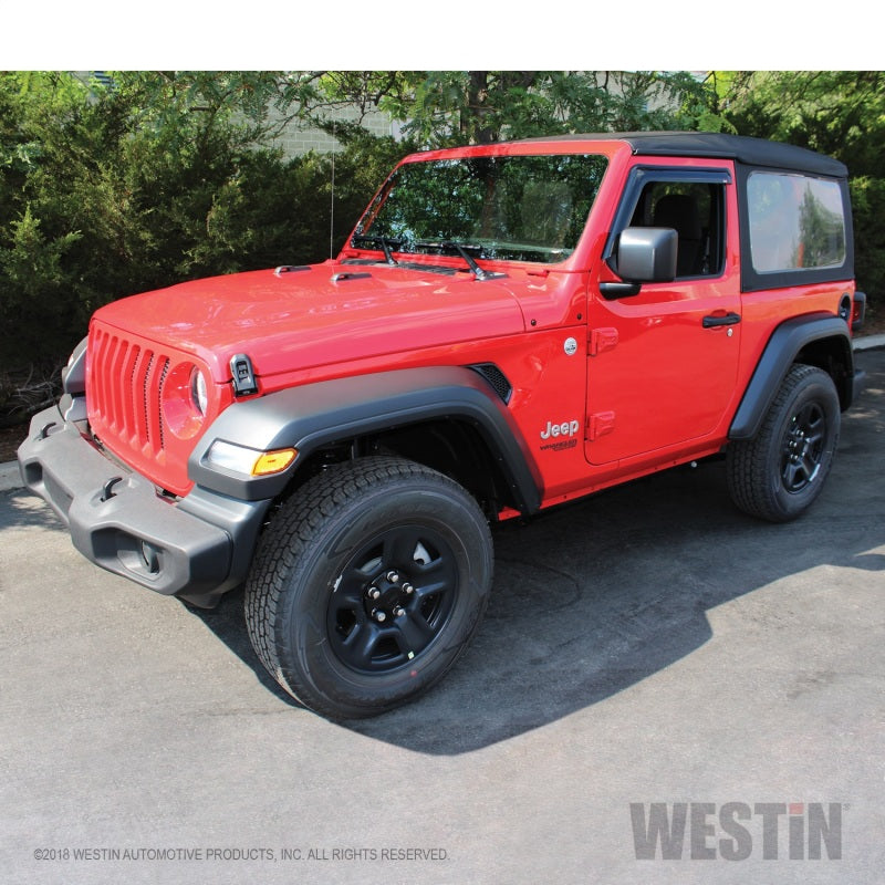 Westin 2018-2019 Jeep Wrangler JL Slim Wind Deflector 2pc - Smoke