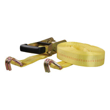 Load image into Gallery viewer, Curt 27ft Yellow Cargo Strap w/J-Hooks (3333lbs)