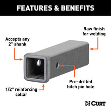 Load image into Gallery viewer, Curt 9in Raw Steel Receiver Tubing (2in Receiver)