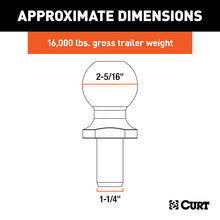 Load image into Gallery viewer, Curt Replacement 2-5/16in Pintle Ball (16000lbs 1-1/4in Shank)