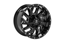 Load image into Gallery viewer, RBP 65R Glock 20x10 5x114.3 BP / 5.5 BS / 0mm Offset 78mm CB Gloss Black w/Machined Grooves Wheel