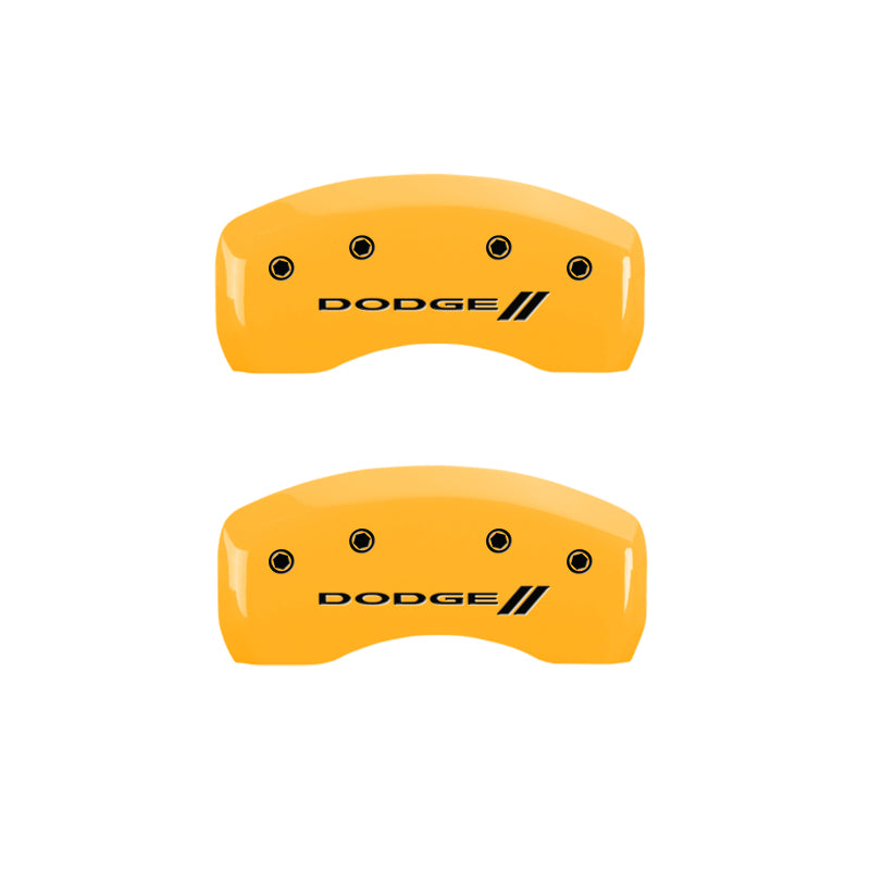 MGP 4 Caliper Covers Engraved F & R w/ Stripes/Dodge Yellow Finish Black Char 2005 Dodge Neon