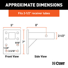Load image into Gallery viewer, Curt Adjustable Pintle Mount (2-1/2in Shank 18000lbs 7in High 8in Long)