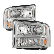 Load image into Gallery viewer, xTune Ford F250 F350 F450 Superduty Excursion 99-04 Headlights Chrome HD-JH-FF25099-HA-C