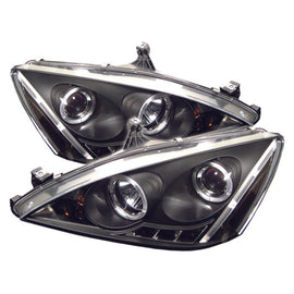 Spyder Honda Accord 03-07 Projector Headlights LED Halo Amber Reflector LED Blk PRO-YD-HA03-AM-BK