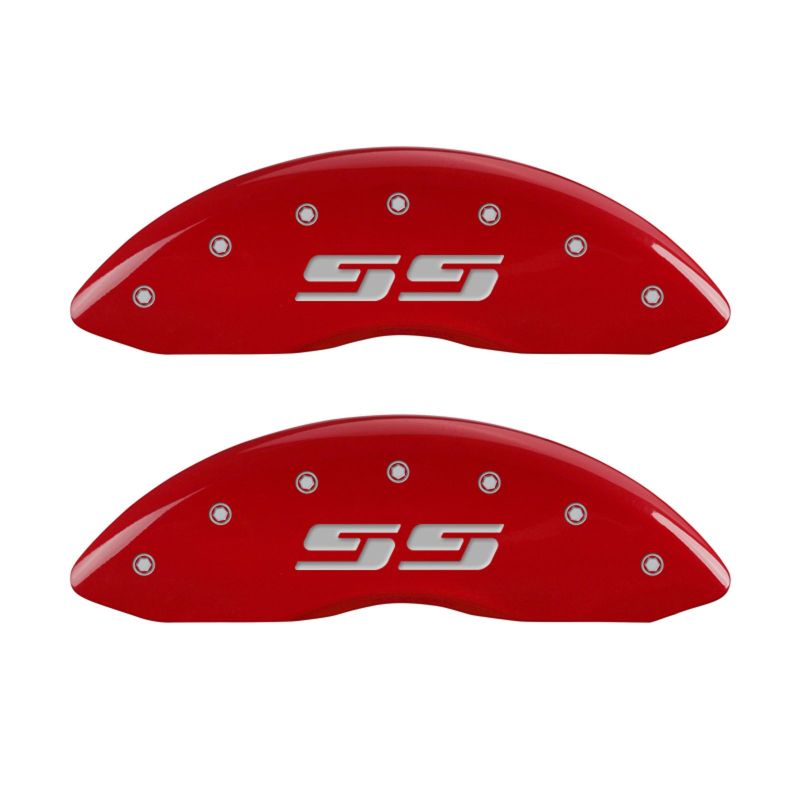 MGP 4 Caliper Covers Engraved Front & Rear MGP Red finish silver ch