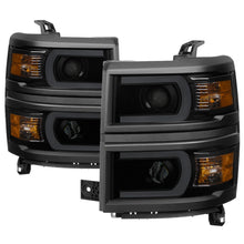 Load image into Gallery viewer, xTune Chevy Silverado 1500 14-15 Projector Headlights Light Bar DRL Smoked PRO-JH-CS14-LBDRL-BSM