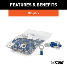 Load image into Gallery viewer, Curt Ring Terminals (16-14 Wire Gauge 1/4in Stud Size 100-Pack)