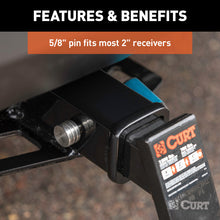 Load image into Gallery viewer, Curt Right-Angle Hitch &amp; Coupler Lock Set (2in Receiver 1in to 3in Latch)