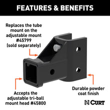 Load image into Gallery viewer, Curt Replacement Adjustable Tri-Ball Tube Mount for 45799