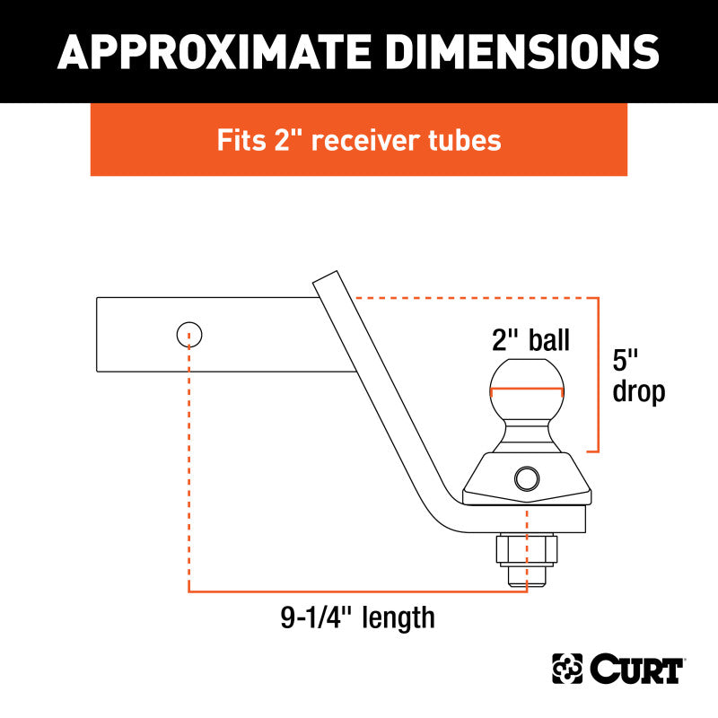 Curt RockerBall 5in Drop Cushion Hitch Trailer Ball