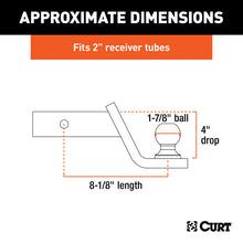 Load image into Gallery viewer, Curt Fusion Ball Mount w/1-7/8in Ball (2in Shank 5000lbs 4in Drop)