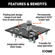 Load image into Gallery viewer, Curt 90-93 Ford F-250 Over-Bed Folding Ball Gooseneck Hitch