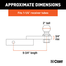 Load image into Gallery viewer, Curt Towing Starter Kit w/2in Ball (1-1/4in Shank 3500lbs 3/4in Rise)