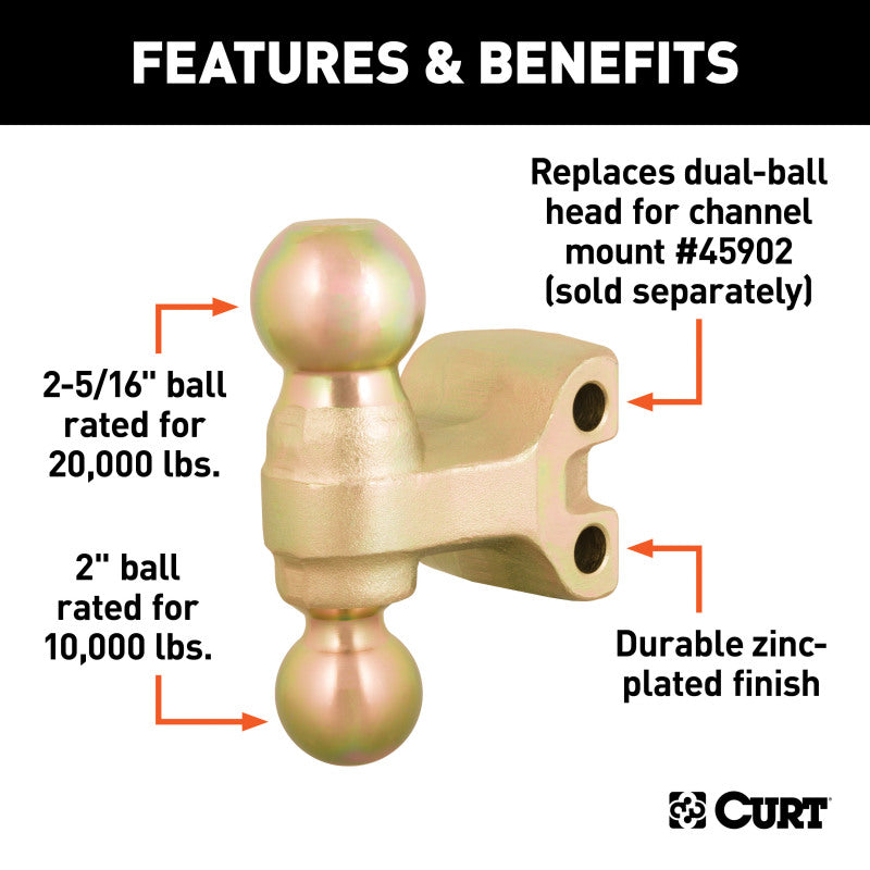 Curt Replacement Dual-Ball for Adjustable Channel Mount