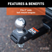 Load image into Gallery viewer, Curt RockerBall 2in Cushion Hitch Trailer Ball (3/4in x 2-1/8in Shank 3500lbs Chrome)