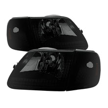 Load image into Gallery viewer, xTune Ford F150 97-03 Crystal Headlights w/Corner Black Smoked HD-JH-FF15097-SET-AM-BSM
