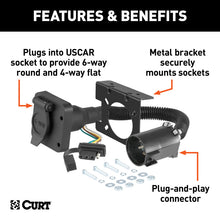 Load image into Gallery viewer, Curt Universal Dual-Output 6 &amp; 4-Way Connector (Plugs into USCAR)