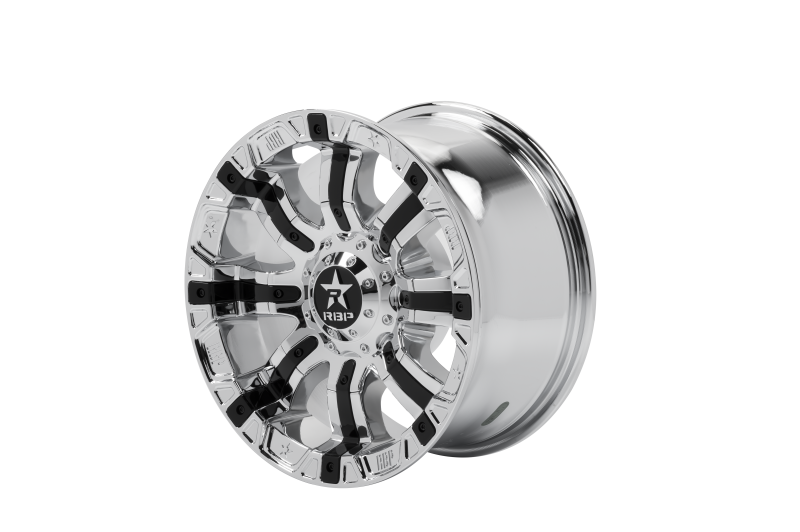 RBP 94R 17x9.0 5x127/139.7 BP / 4.5 BS / -12mm Offset 78mm CB Chrome w/Black Inserts Wheel